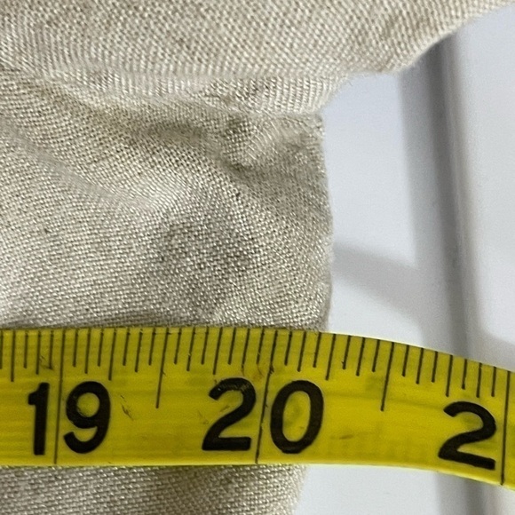 Michael Taylor sz med blazer lightweight rayon/linen blend natural / black print - Picture 4 of 12